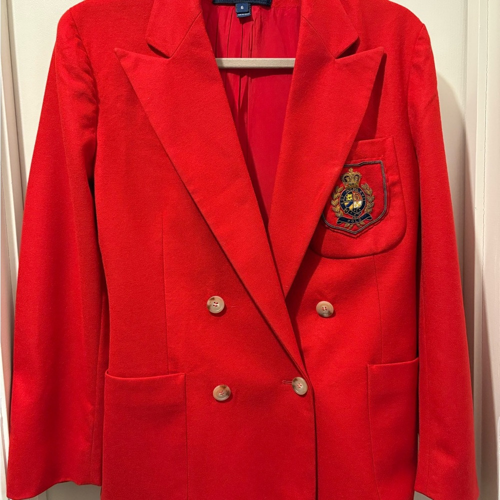 Ralph Lauren Red Double-Breasted Blazer